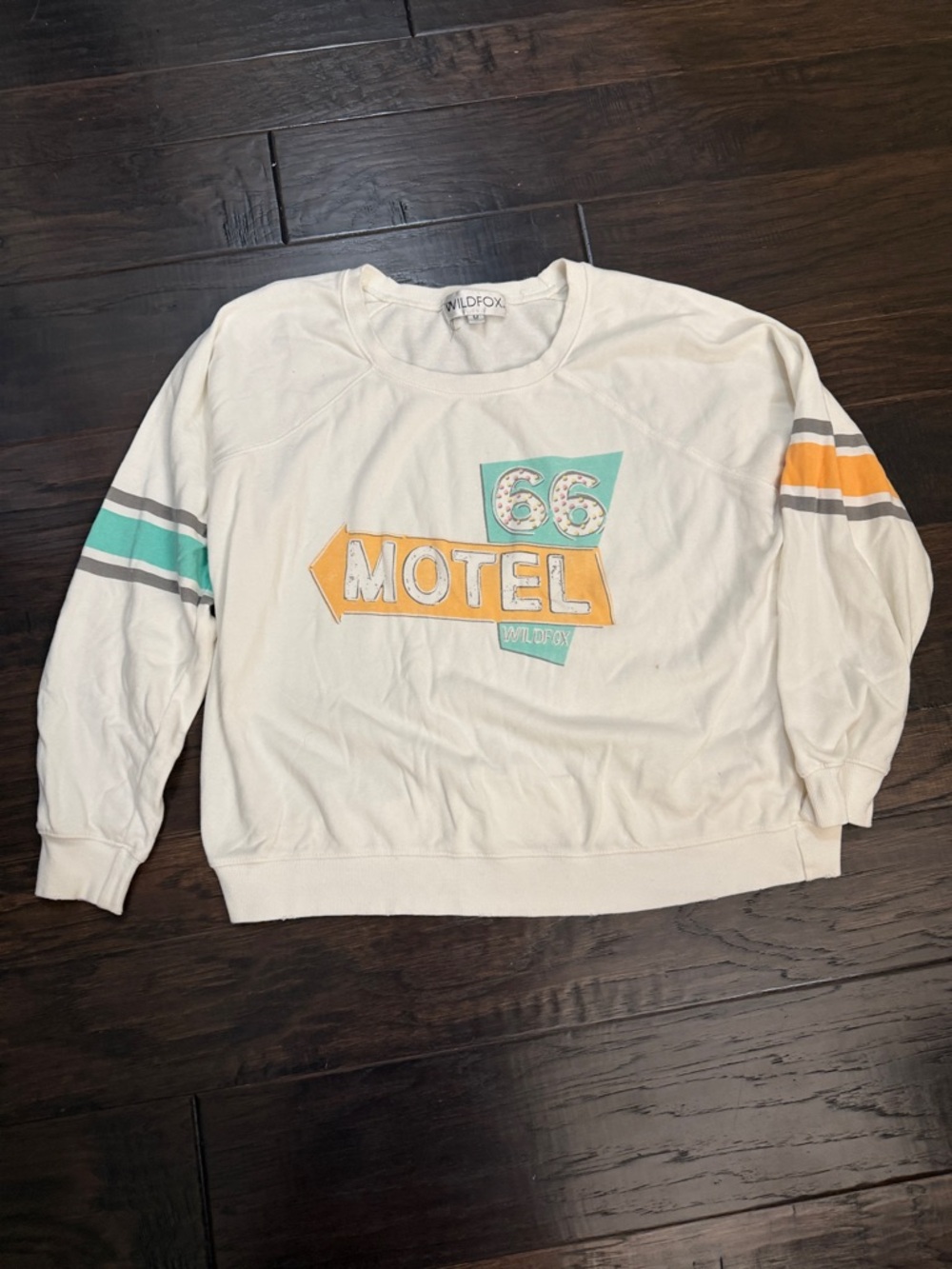 Wildfox Sweatshirt White Pullover with Black Logo Tag